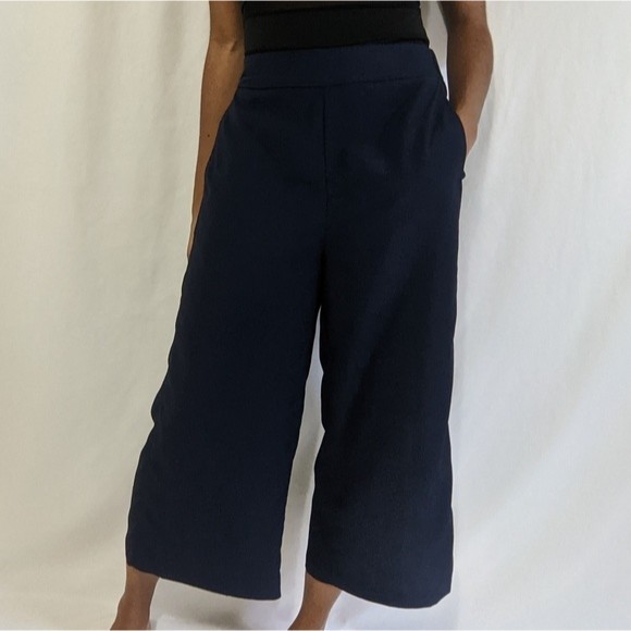 Madewell Huston Pull-On Crop Pants Navy High Rise - Picture 10 of 10